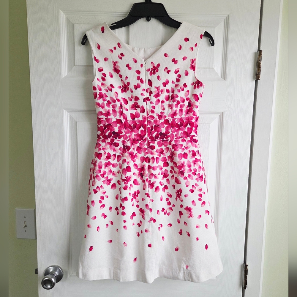 TAHARI ✨️ White Floral Sleeveless Midi Women's Dress Size 4P - Picture 12 of 14
